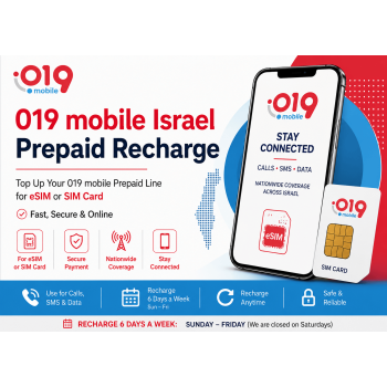 TopUp 019 Mobile Prepaid Israel SIM Card > Refill SIM Online