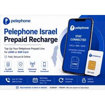 TopUp Pelephone Israel Prepaid SIM Card > Refill SIM Online