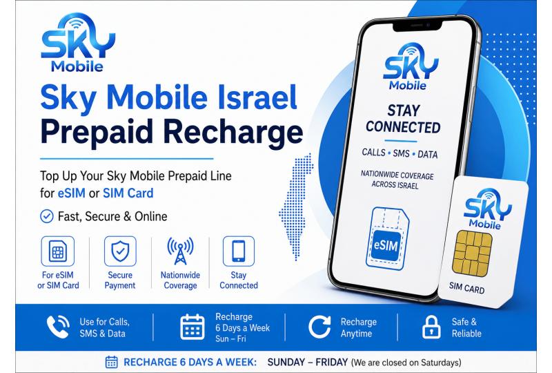 TopUp SKY Mobile Israel Prepaid eSIM > Recharge eSIM Online