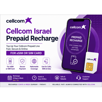 TopUp Cellcom Israel Prepaid SIM > Recharge Cellcom SIM Online