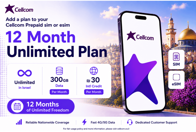 Cellcom Prepaid Israel eSIM & SIM Card