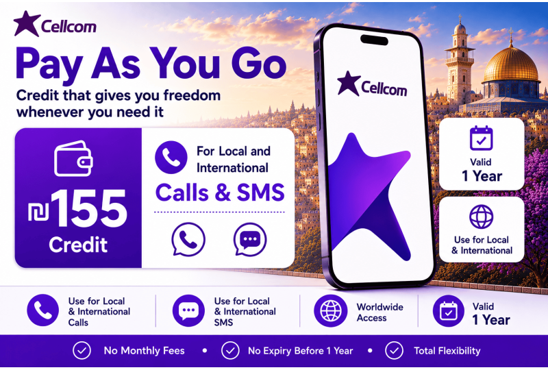 Cellcom Prepaid Israel eSIM & SIM Card