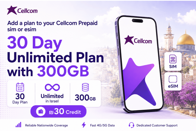 Cellcom Prepaid Israel eSIM & SIM Card