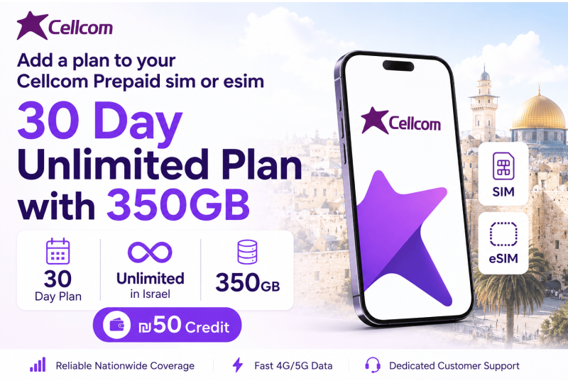 Cellcom Prepaid Israel eSIM & SIM Card