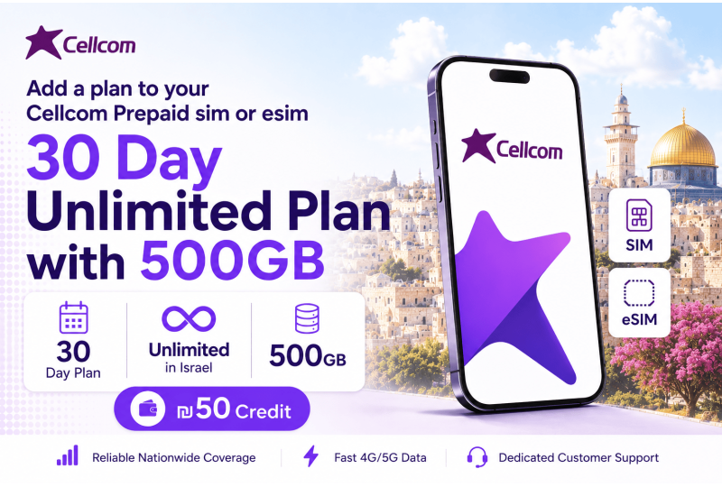 Cellcom Prepaid Israel eSIM & SIM Card