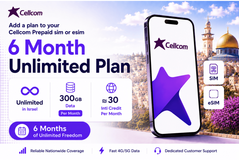 Cellcom Prepaid Israel eSIM & SIM Card