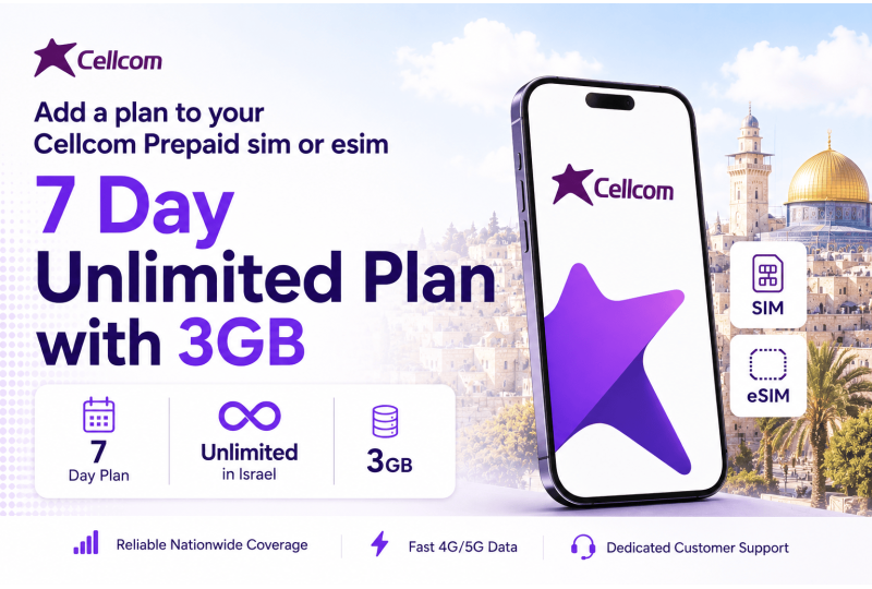 Cellcom Prepaid Israel eSIM & SIM Card