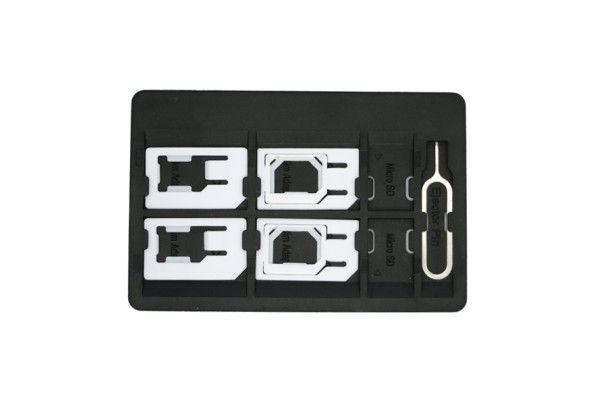 SIM Card Storage Holder with 6 Adapters & 1 Iphone Eject Pin