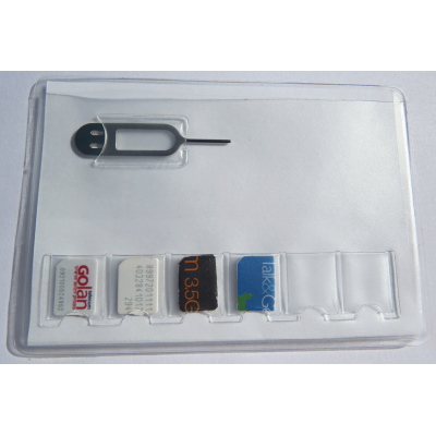SIM Card Holder for 6 Nano size sim cards + Iphone Pin Tool