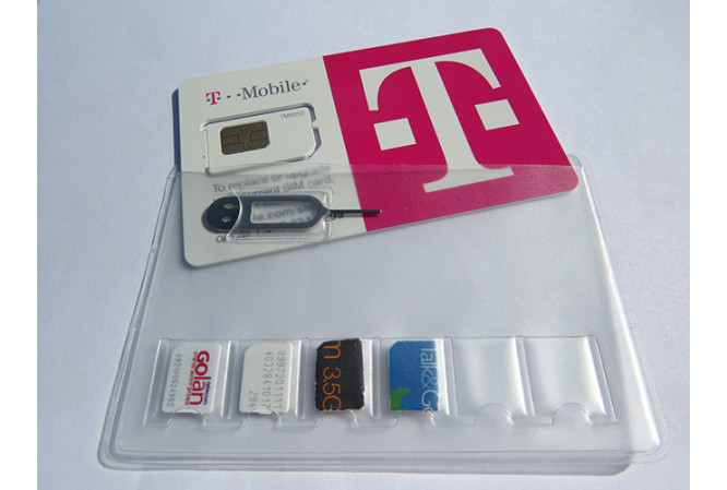 SIM Card Holder for 6 Nano size sim cards + Iphone Pin Tool