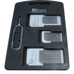 Small SIM Card Holder Case with 3 sim card adapters & Iphone Pin